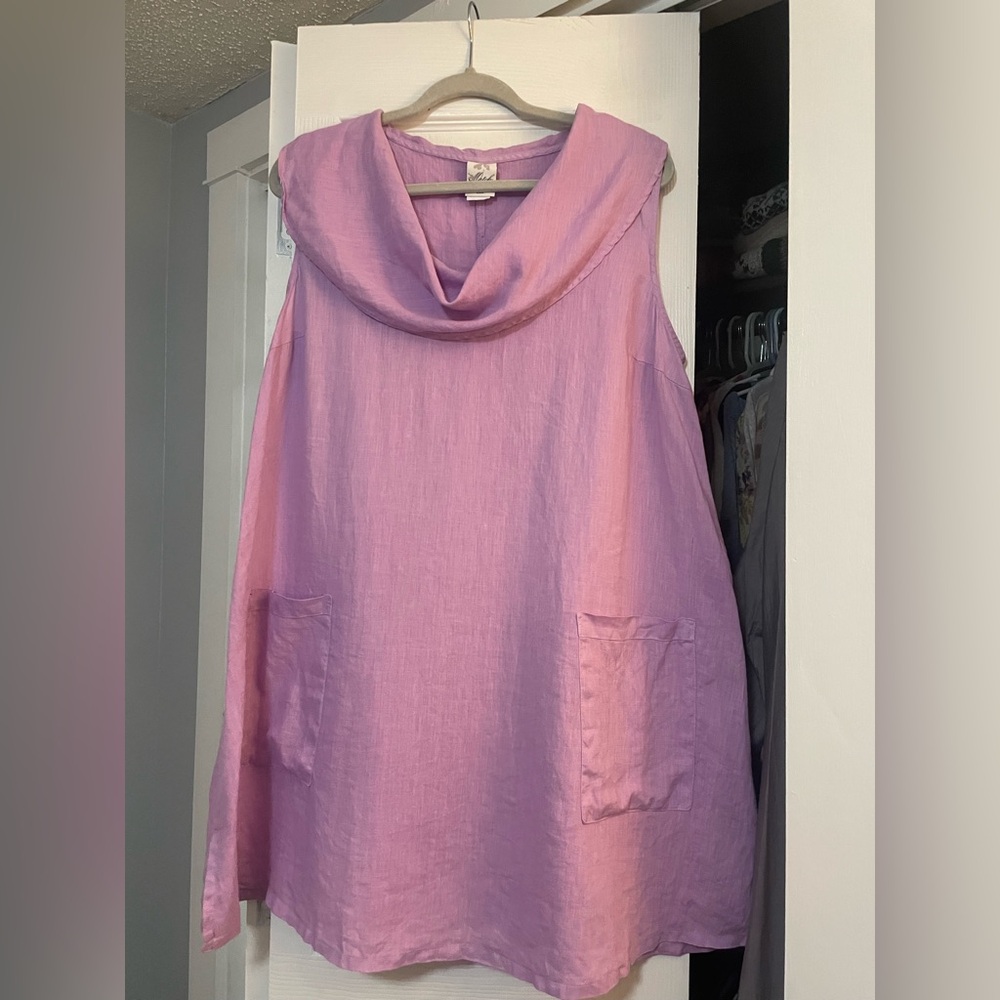 Match Point Classy Purple Linen Dress